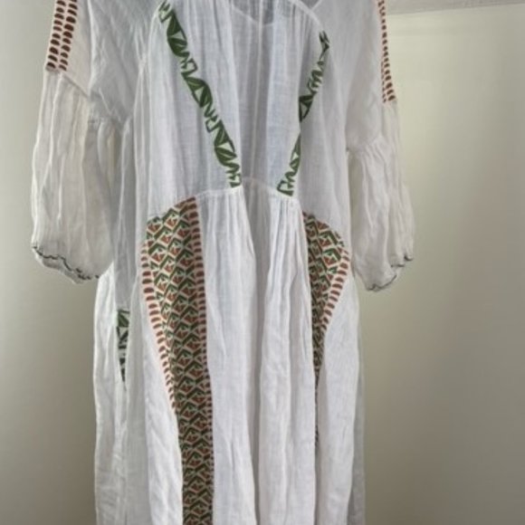 Massimo Dutti Dresses Massimo Dutti Linen Dress Embroidered Size Xl